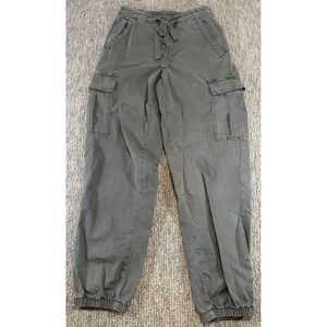 American Eagle Stretch Cargo Pant Joggers Women Size 4 Olive Green Utility